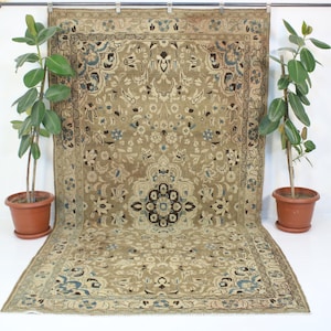 6x10 Persian Area Rug,Handmade,Vintage,Neutral Wool Rug,Heriz Area Rug,Home Decor,Bohemian Decor,Oriental,Hamadan,Traditional,5.7x10.1 Ft