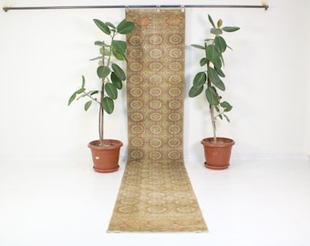 2x11 Brown Runner Rug,Handmade,Vintage,Neutral Wool Rug,Turkish Runner Rug,Home Decor,Bohemian Decor,Oriental,Oushak,Traditional,2.1x11.1 Ft