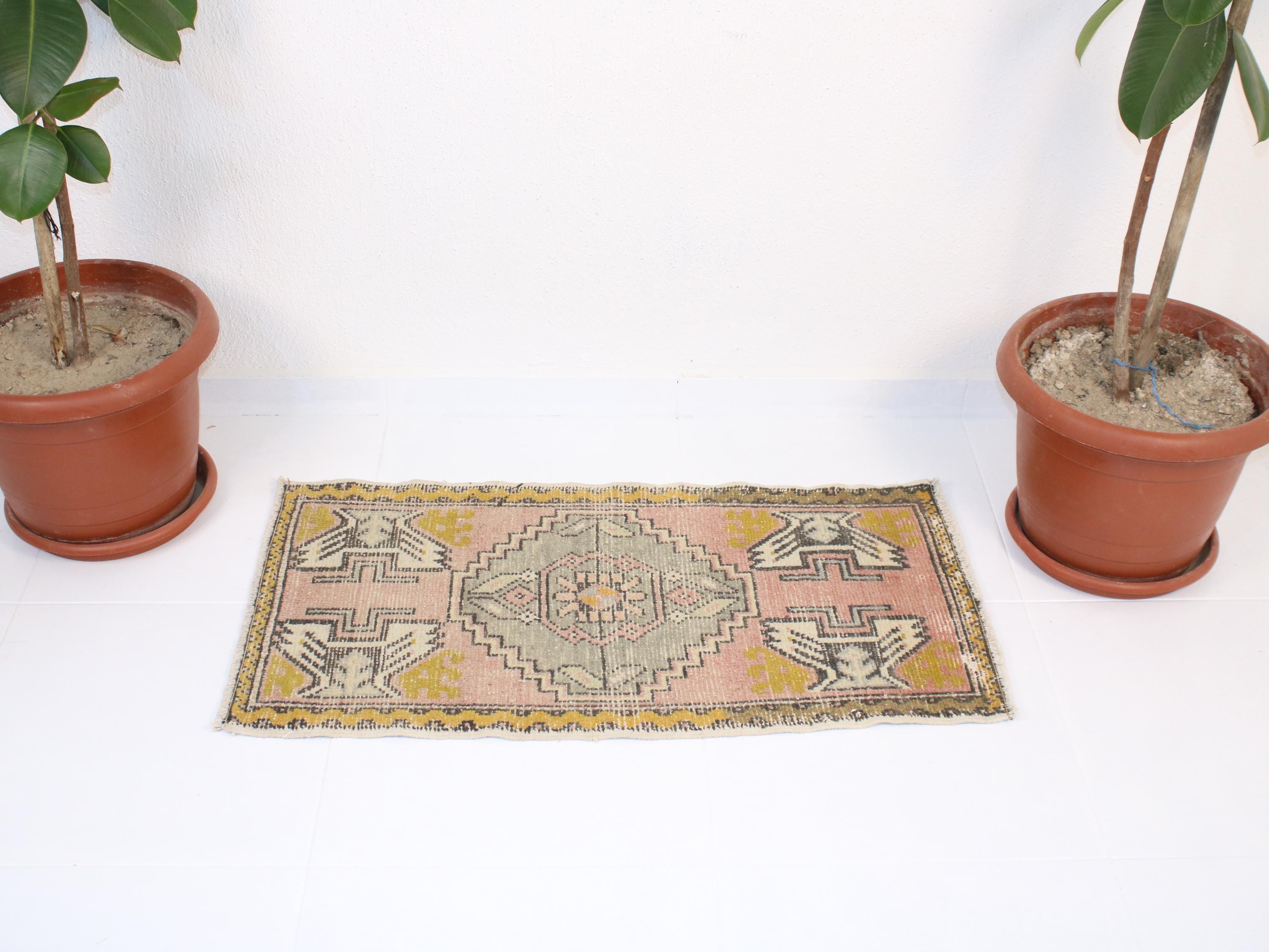 2x3 Red Door Mat,Handmade,Vintage,Neutral Wool Rug,Turkish Kilim Rug,Home Decor,Bohemian Decor,Moroccan Stlye,Oriental,Oushak,Traditional
