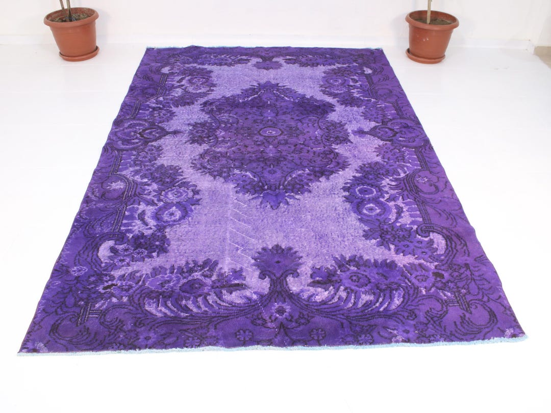6x9 Purple Area Rug,handmade,vintage,neutral Wool Rug,turkish Area Rug ...