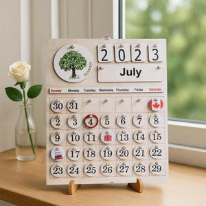 Calendario diario de madera para niños, espacio de aprendizaje Montessori, decoración de pared, tablero educativo para el aula, para niños pequeños y educación en casa.