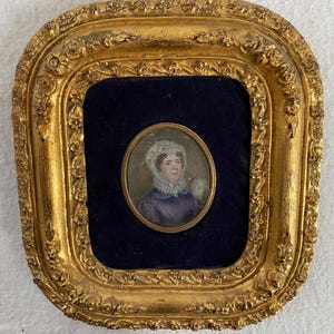 Georgian miniature portrait of a Lady in a fabulous original frame