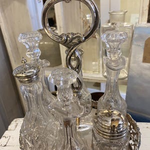 A fabulous silver plated cruet set
