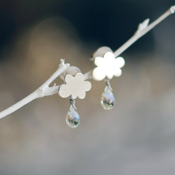 Cloud earrings, Topaz gemstone earrings, December birthstone earrings, gemstone jewelry