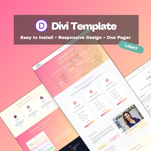 Divi WordPress Theme – Coaching Website Template for Coaches and more - Landingpage - Mobile optimized - Easy Installation