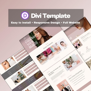 Divi WordPress Theme – Beauty Website Template for Cosmetic studios and more - Complete Website - Mobile optimized - Easy Installation