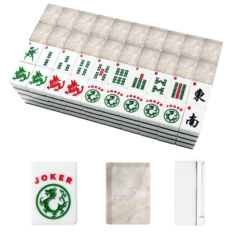 Quartz Mahjong, Marble Mahj Tiles, Gemstone Accessory Game Night, Luxury Mah Jongg Set, Designer Stone Tiles, Natural Organic Aesthetic Game immagine 5