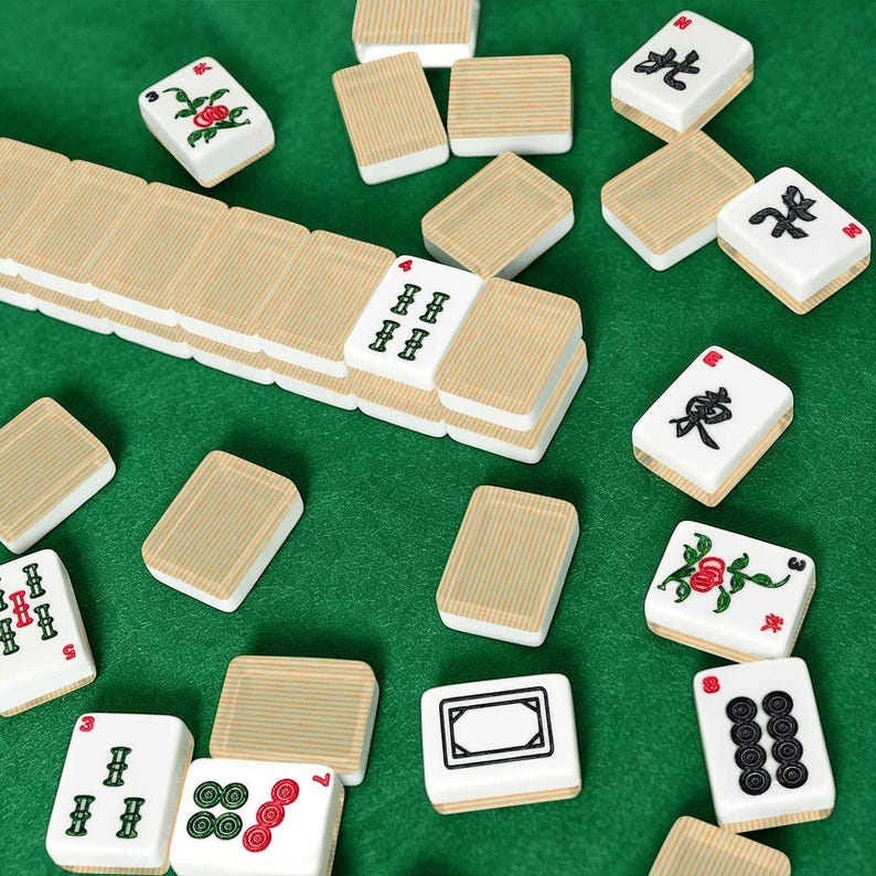 Orange Mahjong Tile Set, Premium Acrylic Mahjong Tiles, American Mah Jongg Accessories image 4