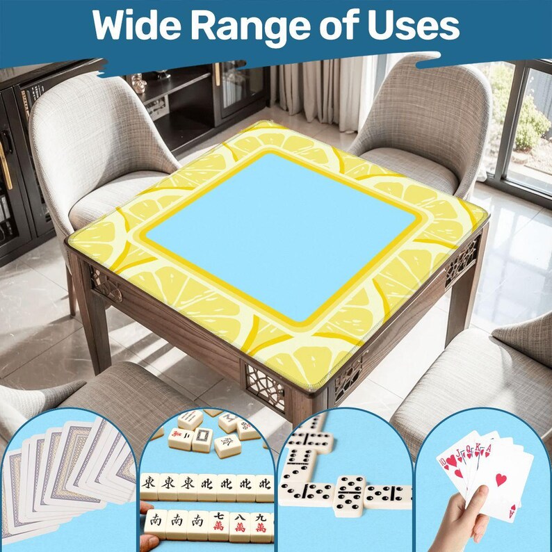 Luxury Summertime Lemon Mahjong Mat, Summer Mahjong Set, Mahj Gift for Hostess, Fresh Vacation Game Mat bild 6