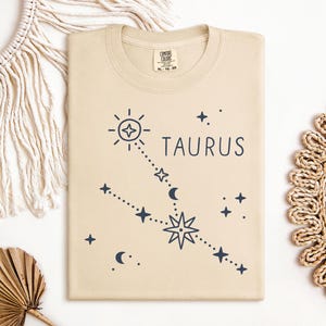 Camiseta de astrología Tauro, camiseta celestial, camiseta de signo del zodíaco, regalo genial de cumpleaños, constelación, idea de horóscopo, top de carta natal, estrella cósmica