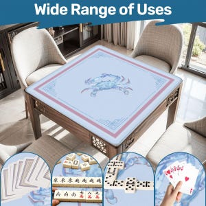 Tapete de mahjong con cangrejo azul de la bahía de Chesapeake, Mahjong costero americano, mesa de mahjong antideslizante, decoración de Mahjong de casa de playa, se envía enrollado (80 x 80 cm) imagen 7
