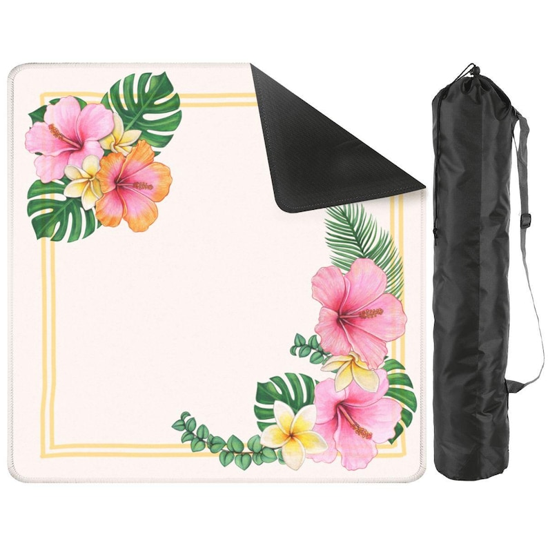 Hawaiian Mahjong Mat, Retro Coastal Mahj, Aloha Floral Tiles Match, American Summer Game, Poolside Mahjong Mat, Gift Mahjong Player Hostess image 1