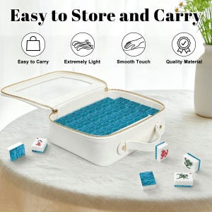 Ocean Mahjong Tile Set 166 Pieces, Acrylic American Mahjong Tiles with Jokers, Complete Game Set with Organizer, Coastal Chic Decor image 6