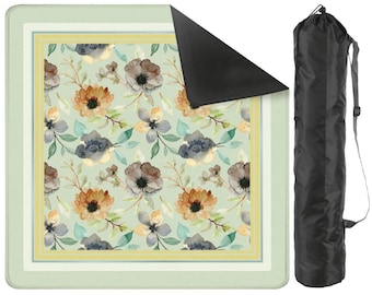 Dusk Botanical Mahjong Mat, Floral Mahjong Table Mat, Elegant American Mahjong Accessories, Gift for Mahjong Player, 33x33 Mat Ships Rolled