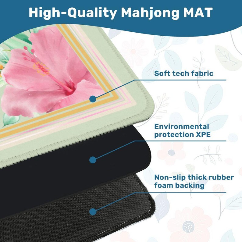 Summer Bliss Floral Mahjong Mat, Luxury Botanical Mahjong Table Cover, American Mahjong Accessories, Beautiful Mahjong Gift for Her image 4