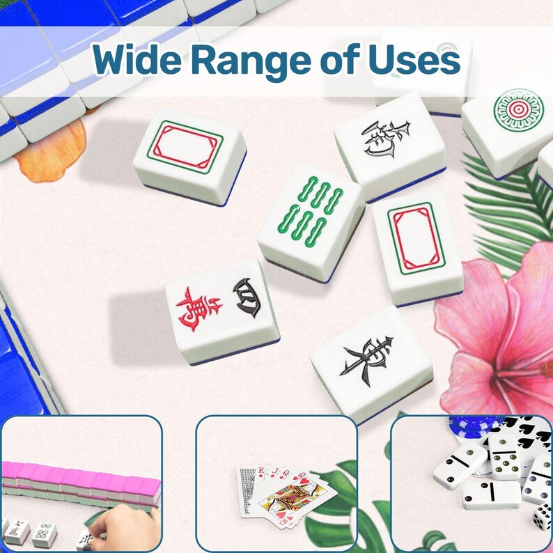 Hawaiian Mahjong Mat, Retro Coastal Mahj, Aloha Floral Tiles Match, American Summer Game, Poolside Mahjong Mat, Gift Mahjong Player Hostess image 8
