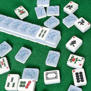 Blue Crab Mahjong Tile Set 166 Pieces, Acrylic American Mahjong Tiles Collection, Chesapeake Bay Mah Jongg, Coastal Chic, Blanks and Jokers image 2
