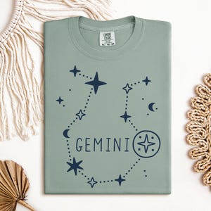 Gemini Zodiac T-Shirt, Astrology Shirt, Custom Birth Chart Tee, Big Three Magic, Constellation Gift, Horoscope, Personalize Birthday Gift