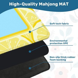 Luxury Summertime Lemon Mahjong Mat, Summer Mahjong Set, Mahj Gift for Hostess, Fresh Vacation Game Mat bild 2