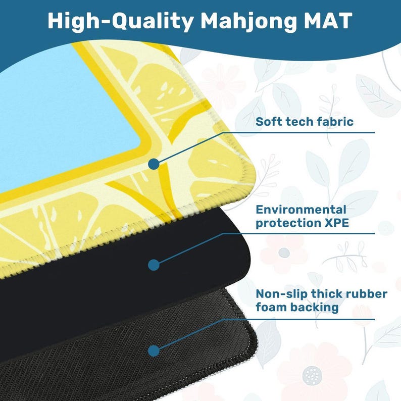 Luxury Summertime Lemon Mahjong Mat, Summer Mahjong Set, Mahj Gift for Hostess, Fresh Vacation Game Mat bild 2