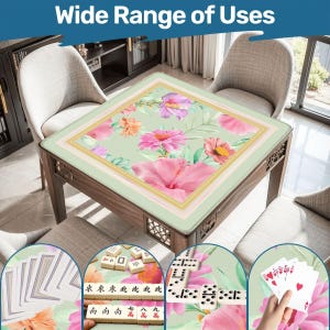 Summer Bliss Floral Mahjong Mat, Luxury Botanical Mahjong Table Cover, American Mahjong Accessories, Beautiful Mahjong Gift for Her image 3