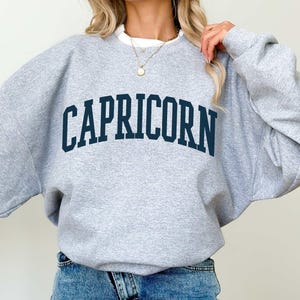 Capricorn Varsity Sweatshirt, Birthday Gift for Capricorn, Zodiac Sign Shirt, Astrology Gift, Celestial Clothing