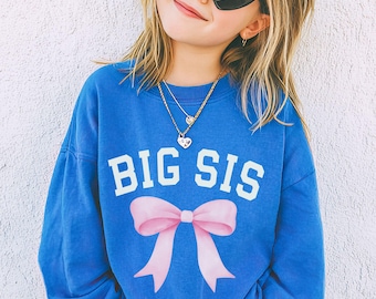 Big Sis Bow Youth Sweatshirt, Kids Crewneck Big Sister, Toddler Pullover, Girls Sweater, Announcement Kids Big Sister Shirt