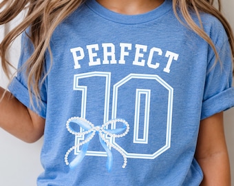 Perfect Ten Birthday Youth Shirt, Tenth Birthday Tshirt for Girl, 10 Year Old Birthday Shirt Coquette