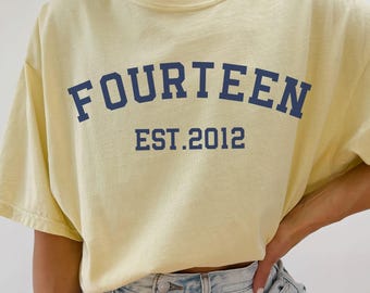 Fourteen Birthday Shirt, 14th Bday Tshirt, Cute Bday Gift for 14 Year Old, Fourteenth Birthday Shirt Boy Girl