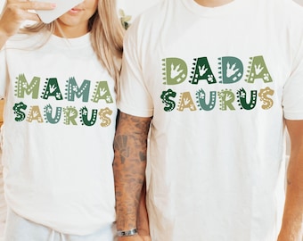 MamaSaurus/DadaSaurus Tees, Matching Family Dinosaur Birthday shirts, Kids Dino Party