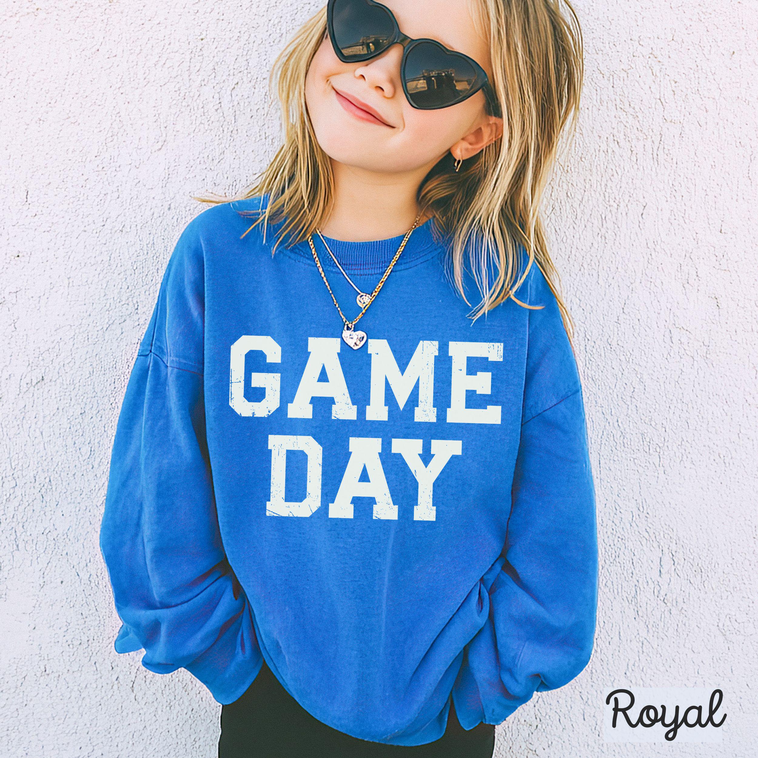 Youth Game Day Crewneck Sweatshirt, School Spirit Pullover