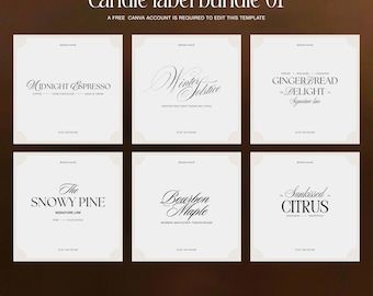 Editable Candle Label Template Bundle: Modern Design (Canva)