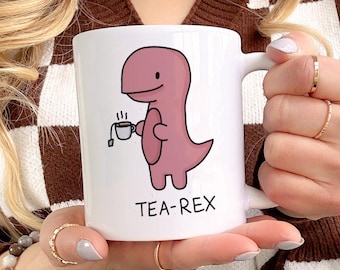 Tea Rex-mok | Leuke keramische dinosauruskoffiemok