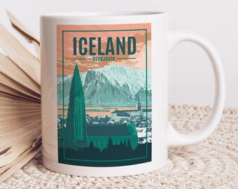 Island Resesouvenirmugg Keramisk mugg Kaffemugg