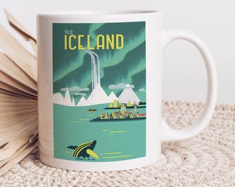 Island Resesouvenirmugg Keramisk mugg Kaffemugg