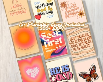 Christian Wall Art Prints, Bible Verse Posters (Digital Download)