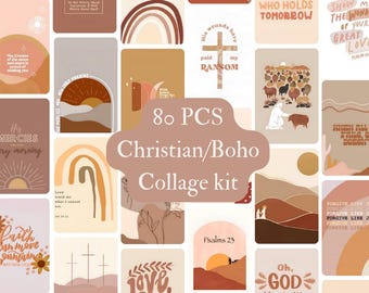 Christian Boho Collage Kit: Bible Verse Wall Art (Digital Download)