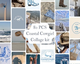 Coastal Cowgirl Aesthetic Print Kit, Vintage Wall Art (Digital Download)