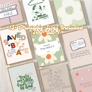 Christian Posters Kit Aesthetic Set of 9 Digital Download Bible Verse Jesus Faith Religious Christian  Decor Trendy Christian Art Neutral