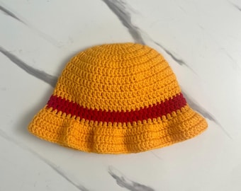 Luffy-inspired Adult Crochet Hat