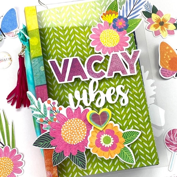 Vacay Vibes Travel Mini Album Scrapbook Class- ACCESS ONLY, detailed written and video instructions, NO product