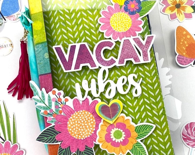 Vacay Vibes Travel Mini Album Scrapbook Class- ACCESS ONLY, detailed written and video instructions, NO product