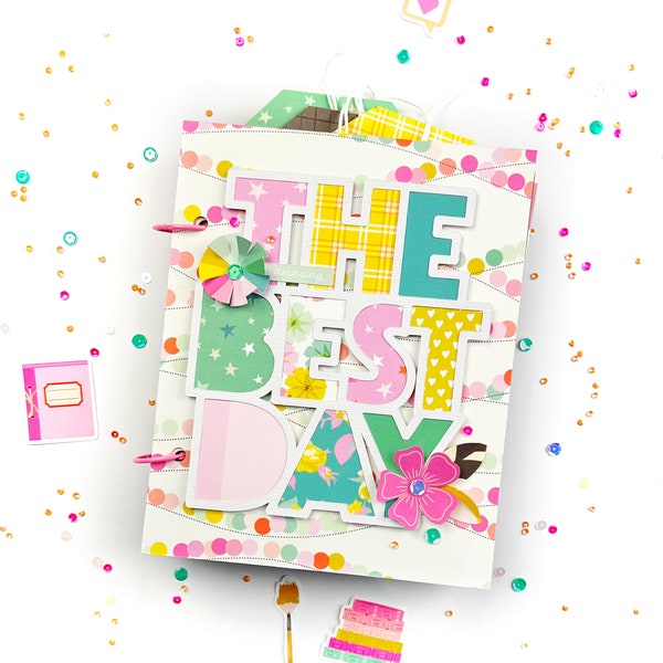 Fun and bright Mini Album Class and Kit - Full Video and Written Instructions