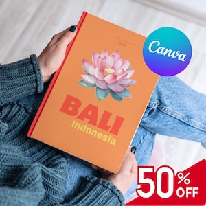 BALI Style Assouline Fotoalbum Vorlage zum Herunterladen und Personalisieren (Buchcover, Bali Karte und Fotos von innen)