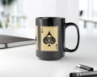 Vietnam War Death Card 15oz Coffee MUG Black -- Nam, Collector, Veteran, Usgi, Retro, Army, MACV-SOG, Coffee Cup