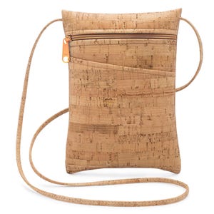Kork Mini Crossbody Bag mit natürlichem Reißverschluss