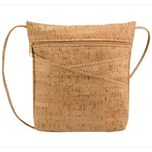 Handmade Cork Crossbody Bag: USA Crafted, Crisscross Pocket
