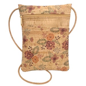 Mini bolso bandolera de corcho con estampado All Flourish