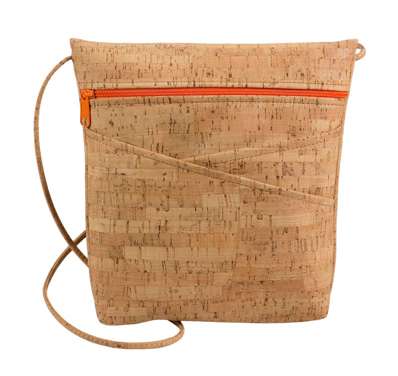 Cork Cross Body Bag Criss Cross Pocket Rustic Cork Colored - Etsy