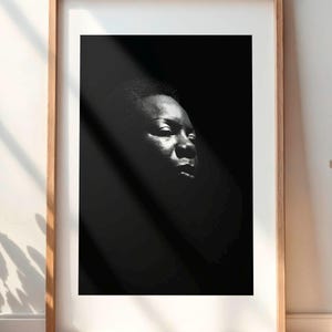 Nina Simone Portrait Photo - Vintage Jazz n Soul Legend Poster, DIGITAL, Dramatic Black Music Icon Wall Art, Classic Music Photography